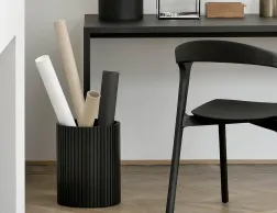 Ethnicraft Roller Max Paper Basket Mahogany Black