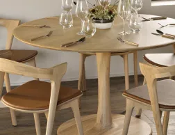 Ethnicraft Torsion Dining Table 127cm Bok Dining Chair Cognac