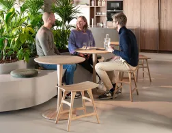 Ethnicraft Torsion Dining Table 127cm Osso Low Stool