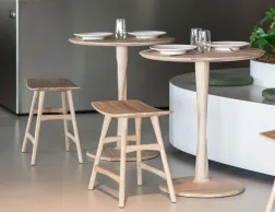 Ethnicraft Torsion Dining Table 127cm Osso Low Stool