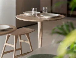 Ethnicraft Torsion Dining Table 127cm Osso Low Stool