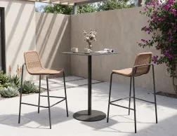 Rattan Bar Stool In Courtyard