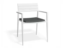 Halki Chaircushion White Darkgrey