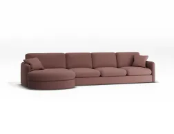 Monte 5seaterpillow Largechaiseleft Desirecoral