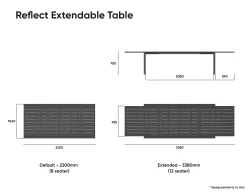 Reflect Extendable Table Dimensions