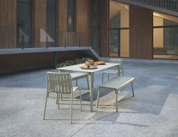 Roku Diningset120benches Latte