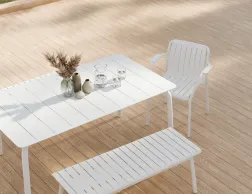 Roku Diningtable 160 Bench White Residential