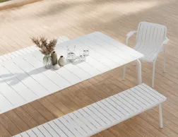 Roku Diningtable 240 Bench White Residential