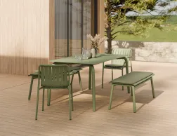 Roku Diningtable 160 Bench Pad Green Green Residential