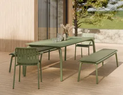 Roku Diningtable 240 Bench Pad Green Green Residential