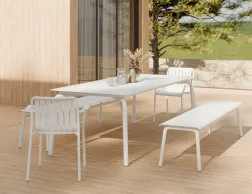 Roku Diningtable 240 Bench White Residential