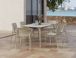 Roku Diningtable Dune 160 Chairs Pad Latte Husk Residential