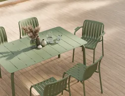 Roku Diningtable 160 Chair Green Residential