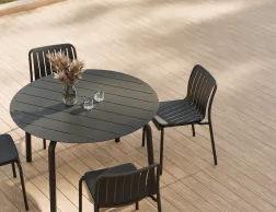Roku Diningtable 120d Chair Pad Charcoal Charcoal Residential