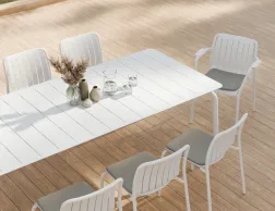 Roku Diningtable 240 Chair Pad White Lightgrey Residential