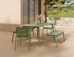 Roku Diningtable 160 Bench Green Residential
