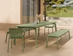 Roku Diningtable 240 Bench Green Residential