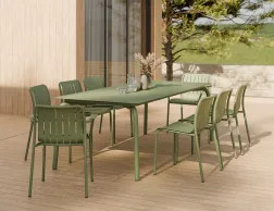 Roku Diningtable 240 Chair Green Residential