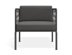 P 4v2 Seville Loungechair Charcoalframe Darkgreycushion