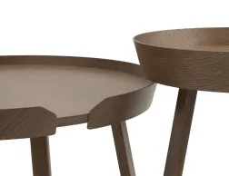 Around Coffee Table Xl Stained Dk Brown Insitu