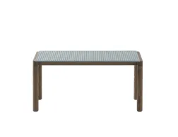 Couple Coffee Table 40 X 84 X 40 Dk Stain Blue Wavy