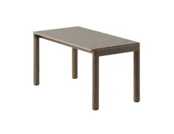 Couple Coffee Table 40 X 84 X 40 Dk Stain Taupe Wavy
