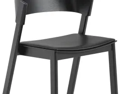 Cover Side Chair Black Refine Black Leather