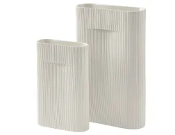 Off White Ridge Vase