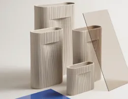 Ridge Vase Beige