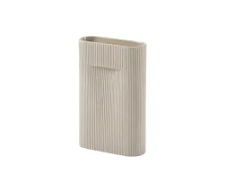 Ridge Vase Beige Medium