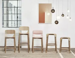 Leaf Stool Upholstered With Back