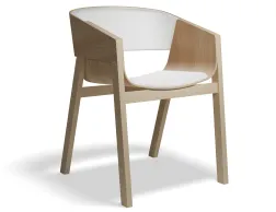 Merano Natural Oak Armchair White Pads