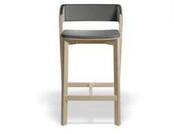 Merano Natural Oak Counterstool Black Pad Front
