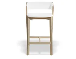 Merano Natural Oak Counterstool White Pad Front