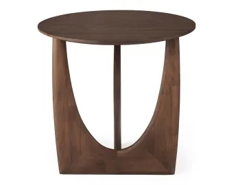 Ethnicraft Geometric Side Table Teak Dark Brown