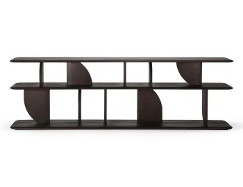 Ethnicraft Geometric Sofa Console Teak Dark Brown 210cm