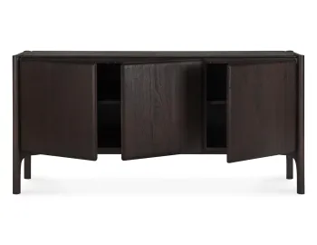 Ethnicraft Pi Sideboard Teak Dark Brown 3 Doors
