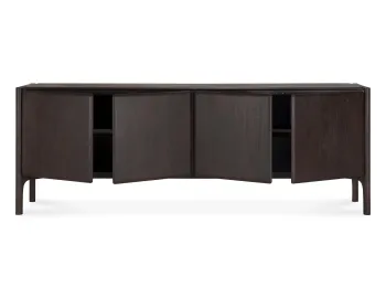 Ethnicraft Pi Sideboard Teak Dark Brown 4 Doors