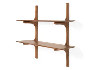 Ethnicraft Pi Wall Shelf Mahogany Natural 2 Shelf