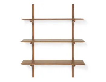Ethnicraft Pi Wall Shelf Mahogany Natural 3 Shelf