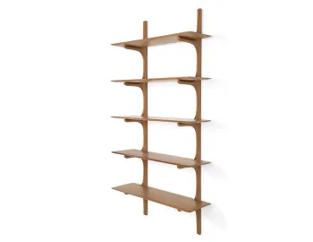 Ethnicraft Pi Wall Shelf Mahogany Natural 5 Shelf