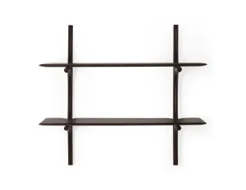Ethnicraft Wall Shelf Mahogany Dark Brown 2 Shelf