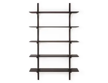 Ethnicraft Wall Shelf Mahogany Dark Brown 5 Shelf