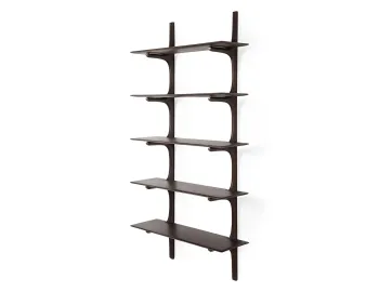 Ethnicraft Wall Shelf Mahogany Dark Brown 5 Shelf