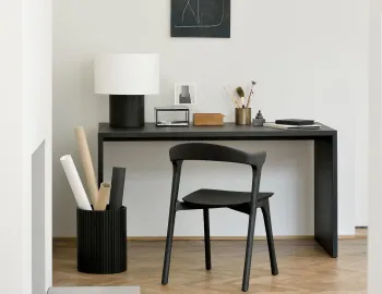 Ethnicraft Roller Max Paper Basket Mahogany Black