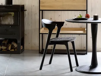 Ethnicraft Torsion Dining Table 90cm Bok Chair Black