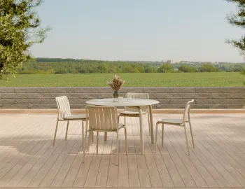 Roku Diningtable 120d Chair Pad Latte Husk Residential