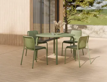 Roku Diningtable 120d Chair Pad Green Green Residential
