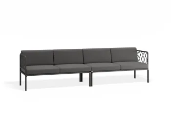 Sevillev2 4seater Charcoalframe Darkgreycushion