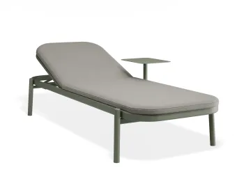 Verano Sunlounge Sidetable Greenframe Lightgreyfabric